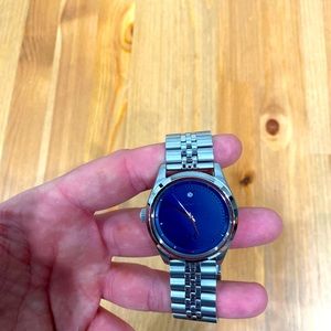 Blue Face Metal Link MVMT Watch